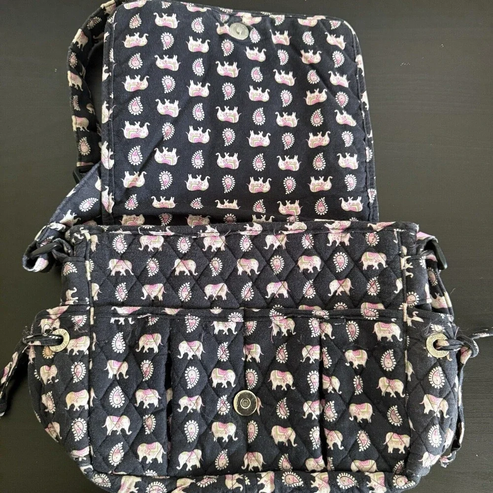 Vera Bradley Purse Pink Elephant Paisley Retired Print Tote‎ Bag